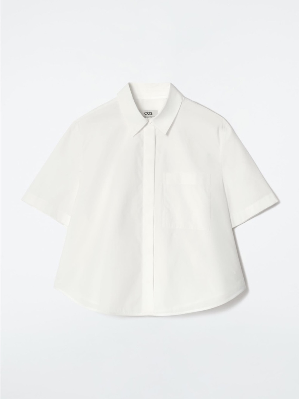 COS Boxy Short-Sleeve White Button-Up Shirt